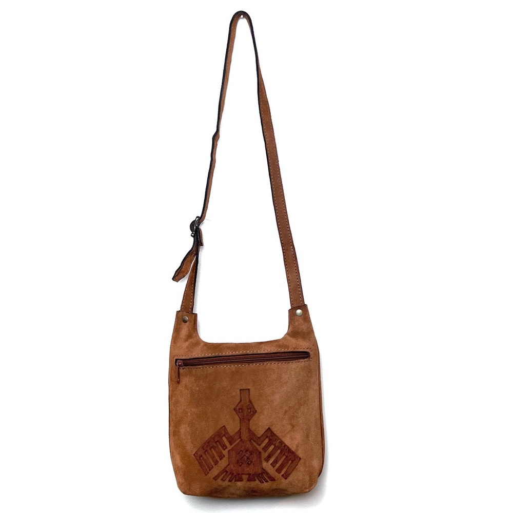 Vintage Suede Thunder Bird Cross Body Slim Bag - Picture 14 of 14